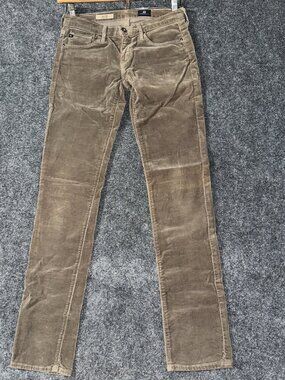 AG Adriano Goldschmied Pants Womens 26 The Stevie Slim Straight Brown Corduroy